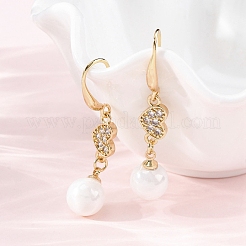Brass Micro Pave Cubic Zirconia Dangle Earrings&nbsp;EJEW-F362-02G