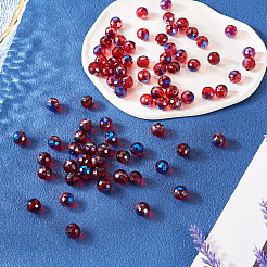 80Pcs Half Rainbow Plated Glass Beads&nbsp;EGLA-TA0013-04B