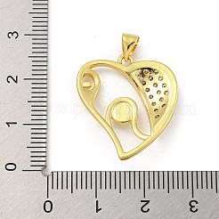 Rack Plating Brass Micro Pave Cubic Zirconia Pendants&nbsp;KK-G513-44G