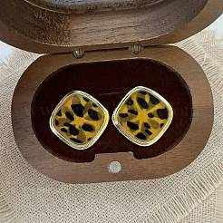 Brass & Resin Stud Earrings&nbsp;FS-WGCDE8B-01