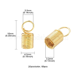 60Pcs 3 Colors Iron Cord End&nbsp;IFIN-YW0003-23
