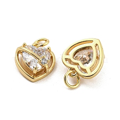 Brass Micro Pave Clear Cubic Zirconia Pendants&nbsp;KK-G490-31B-G