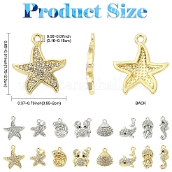 16Pcs 2 Colors 8 Styles Alloy Crystal Rhinestone Pendants&nbsp;FIND-YW0012-53