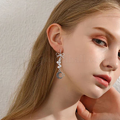 Bowknot Shape Brass Earring Hooks&nbsp;KK-HS0001-78P