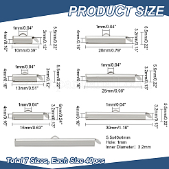 280Pcs 7 Styles Iron Slide On End Clasp Tubes&nbsp;IFIN-PH0002-13