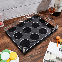12 Holes Rectangle Acrylic Wine Glasses Display Stands&nbsp;DIY-WH0488-40B