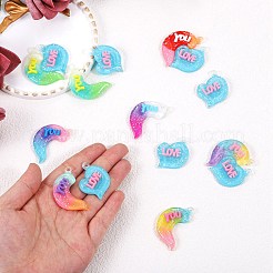 10 Sets Gradient Color Opaque Resin Pendants&nbsp;RESI-SZ0001-91E