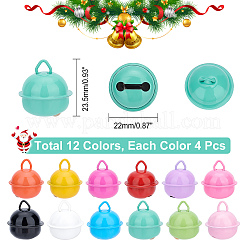 48Pcs 12 Colors Baking Paint Iron Bell Pendants&nbsp;IFIN-NB0001-43