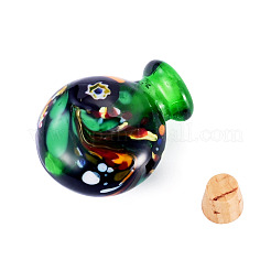 Handmade Lampwork Perfume Bottle Pendants&nbsp;LAMP-TADJ0001-05A
