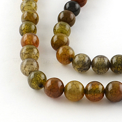Dyed Natural Dragon Veins Agate Round Bead Strands&nbsp;G-R342-8mm-08