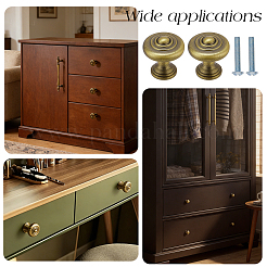 Flat Round Zinc Alloy Drawer Cabinet Door Handles&nbsp;AJEW-WH0696-884A