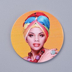 Printed Wooden Big Pendants&nbsp;WOOD-S041-M