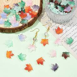 90Pcs 7 Colors Two Tone Transparency Glass Pendant&nbsp;GLAA-FS0002-72