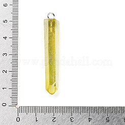 Electroplated Natural Quartz Pendants&nbsp;G-P315-B01-02P