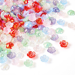 240Pcs 6 Colors UV Plating Acrylic Bead Cap&nbsp;OACR-TA0002-94