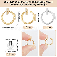 20Pcs 2 Color Brass Clip-on Earring Findings&nbsp;KK-BBC0011-04