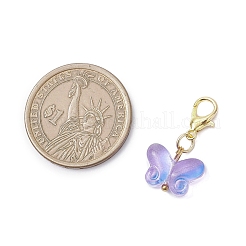 Transparent Glass Butterfly Pendant Decorations&nbsp;HJEW-JM04018-02