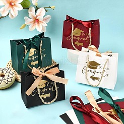 10 Bags 4 Colors Gold Stamping Graduation Cap Paper Gift Bags&nbsp;CARB-FS0001-10
