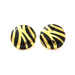 Brass Enamel Stud Earrings&nbsp;EJEW-B120-02G-02