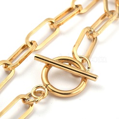 Ion Plating(IP) 304 Stainless Steel Paperclip Chain Bracelets&nbsp;BJEW-O186-03G