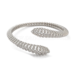 Hollow Snake Brass Micro Pave Cubic Zirconia Cuff Bangles&nbsp;BJEW-D039-05P