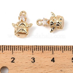 Brass Micro Pave Cubic Zirconia Charms&nbsp;KK-C155-17G-01