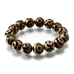 Natural Agate Round Beaded Stretch Bracelets&nbsp;BJEW-U047-01
