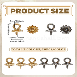 40Pcs 2 Colors 304 Stainless Steel Screw Eye Pin Peg Bails&nbsp;STAS-LP0005-17