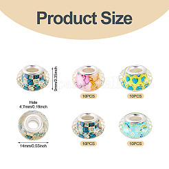 40Pcs 4 Colors Resin European Beads&nbsp;RPDL-TA0001-15