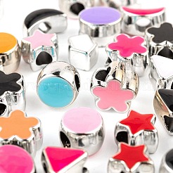 70Pcs 7 Style UV Plating Acrylic European Beads&nbsp;OACR-LS0001-05