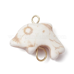 Synthetic Turquoise Connector Charms&nbsp;PALLOY-JF02372-01