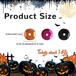 150G 3 Colors Plastic Paillette Beads&nbsp;PVC-YW0001-02