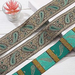 Ethnic Embroidery Polyester Flat Ribbons&nbsp;OCOR-WH0060-39B