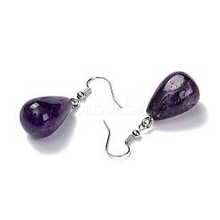 Natural Amethyst Dangle Earrings&nbsp;EJEW-P143-C19