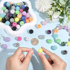 90Pcs 15 Colors Resin Rhinestone Beads&nbsp;RESI-PA0001-41