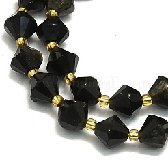 Natural Golden Sheen Obsidian Beads Strands&nbsp;G-I376-B01-01