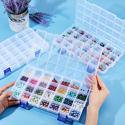 3Pcs Rectangle Polypropylene(PP) Bead Storage Containers&nbsp;CON-PH0002-47