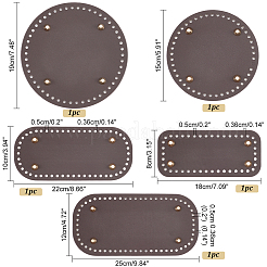 5Pcs 5 Style Rectangle & Flat Round & Oval PU Leather Knitting Crochet Bags Nail Bottom Shaper Pad&nbsp;DIY-PH0013-87A