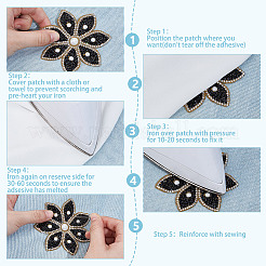 10Pcs Flower Shape Hotfix Rhinestone Appliques&nbsp;AJEW-DR0001-87C