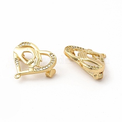 Cubic Zirconia Heart with Hand Brooch Pin&nbsp;JEWB-M025-01G