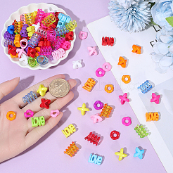 120Pcs 4 Styles Opaque Acrylic European Beads&nbsp;SACR-PA0001-37