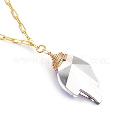 K9 Glass Rhinestone Pendant Necklaces&nbsp;NJEW-JN03048