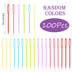 100Pcs Child Plastic Knit Needles Sewing Knitting Cross Stitch&nbsp;TOOL-SP0001-10