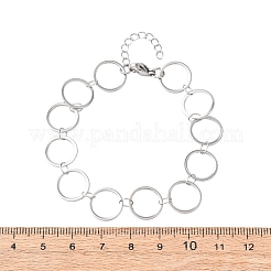 304 Stainless Steel Ring Link Chain Bracelets&nbsp;BJEW-P373-02D-P