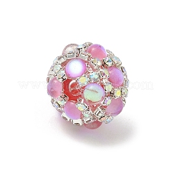 Sparkling Acrylic Encrusted Round Beads&nbsp;CLAY-NH0003-03S