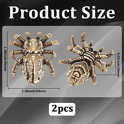 2Pcs Brass Spider Display Decorations&nbsp;DJEW-SP0001-46