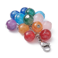 Resin Imitation Cat Eye Beaded Pendants Decoraiton&nbsp;HJEW-JM01203