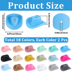 36Pcs 18 Colors Hat Food Grade Eco-Friendly Silicone Focal Beads&nbsp;SIL-PA0001-61