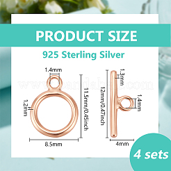 925 Sterling Silver Toggle Clasps&nbsp;STER-BC0004-38RG