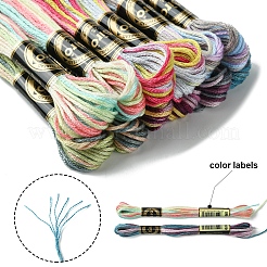 12 Skeins 6 Colors 6-Ply Polyester Embroidery Floss&nbsp;OCOR-FS0001-01B-03